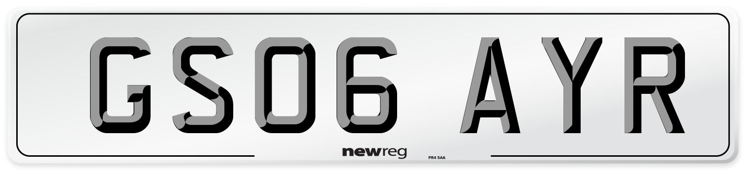 GS06 AYR Number Plate from New Reg